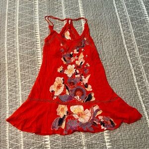 Intimately Free People Floral Lace Trapeze Slip Dress Nightgown Rayon Size M